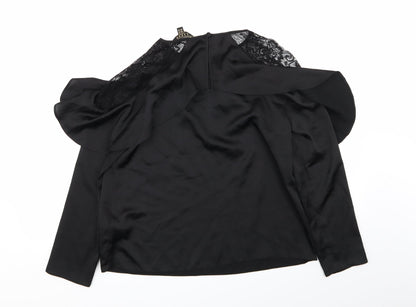 Womens UK Size 12 Lipsy London Black Basic Blouse