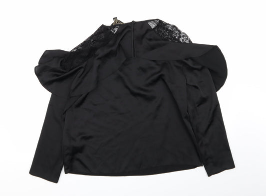 Womens UK Size 12 Lipsy London Black Basic Blouse
