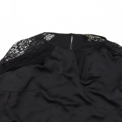 Womens UK Size 12 Lipsy London Black Basic Blouse