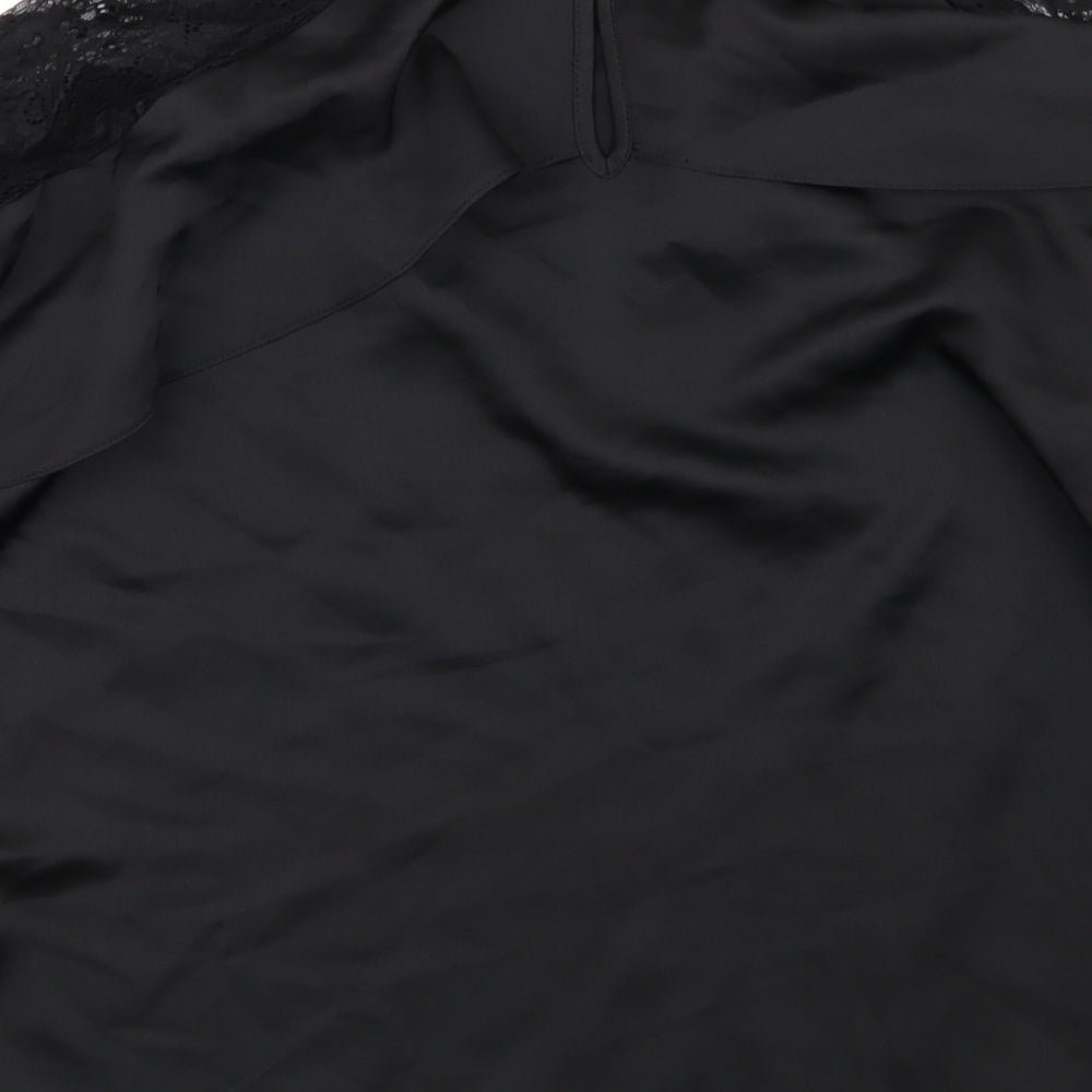 Womens UK Size 12 Lipsy London Black Basic Blouse