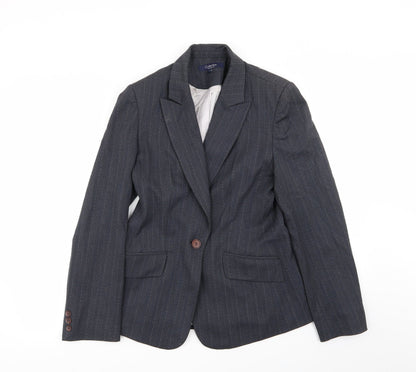 Debenhams Womens Grey Striped  Jacket Blazer Size 10