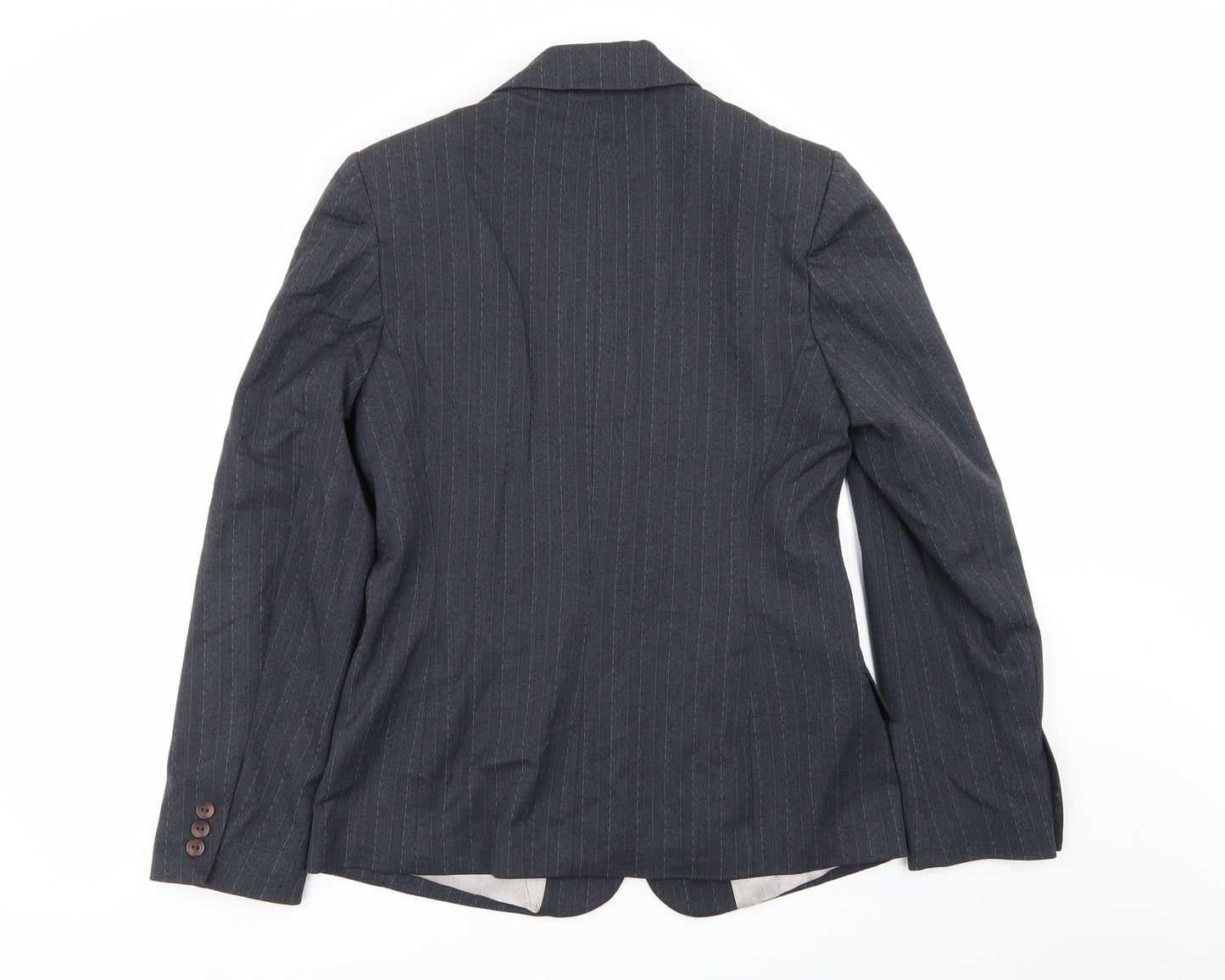 Debenhams Womens Grey Striped  Jacket Blazer Size 10