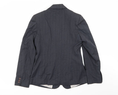 Debenhams Womens Grey Striped  Jacket Blazer Size 10