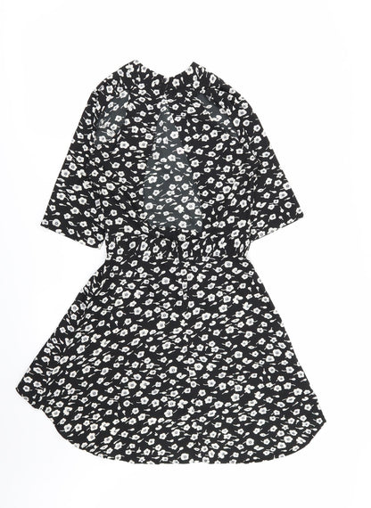 Blue Inc Womens Black Floral  Fit & Flare  Size 6