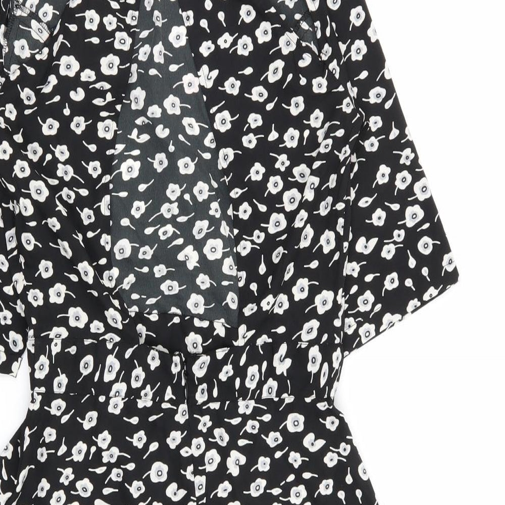 Blue Inc Womens Black Floral  Fit & Flare  Size 6