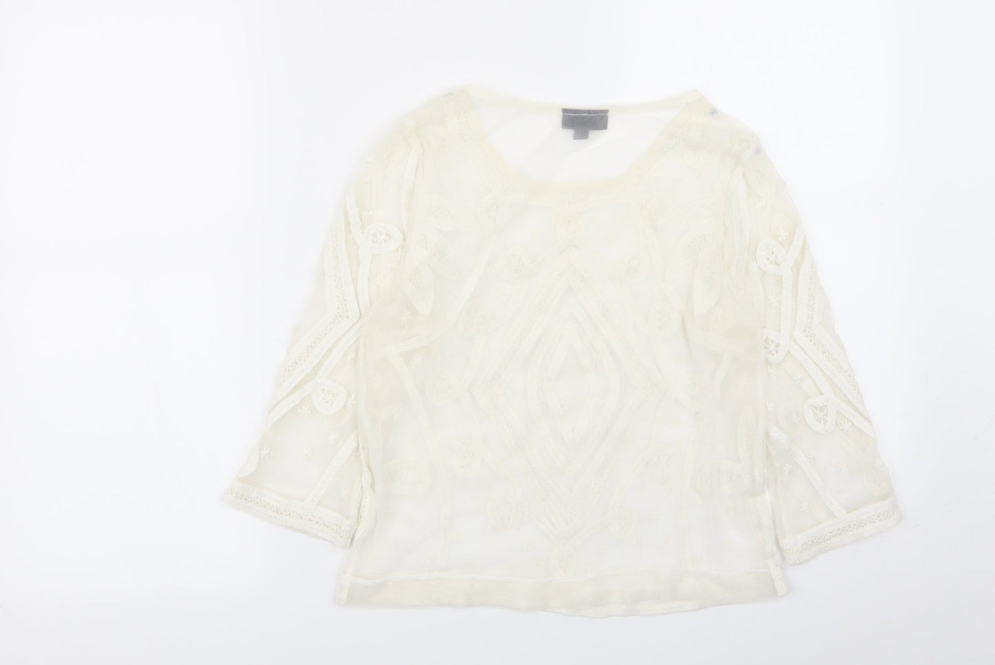 Womens UK Size 8 Topshop Ivory Basic T-Shirt