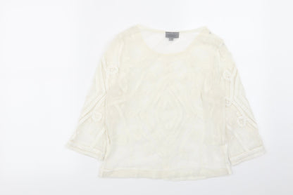 Womens UK Size 8 Topshop Ivory Basic T-Shirt