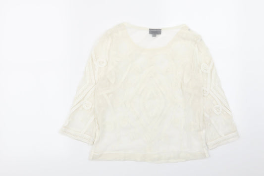 Womens UK Size 8 Topshop Ivory Basic T-Shirt