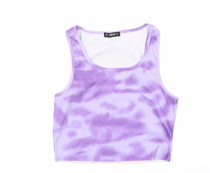 SheIn Womens Purple Geometric  Basic Tank Size L