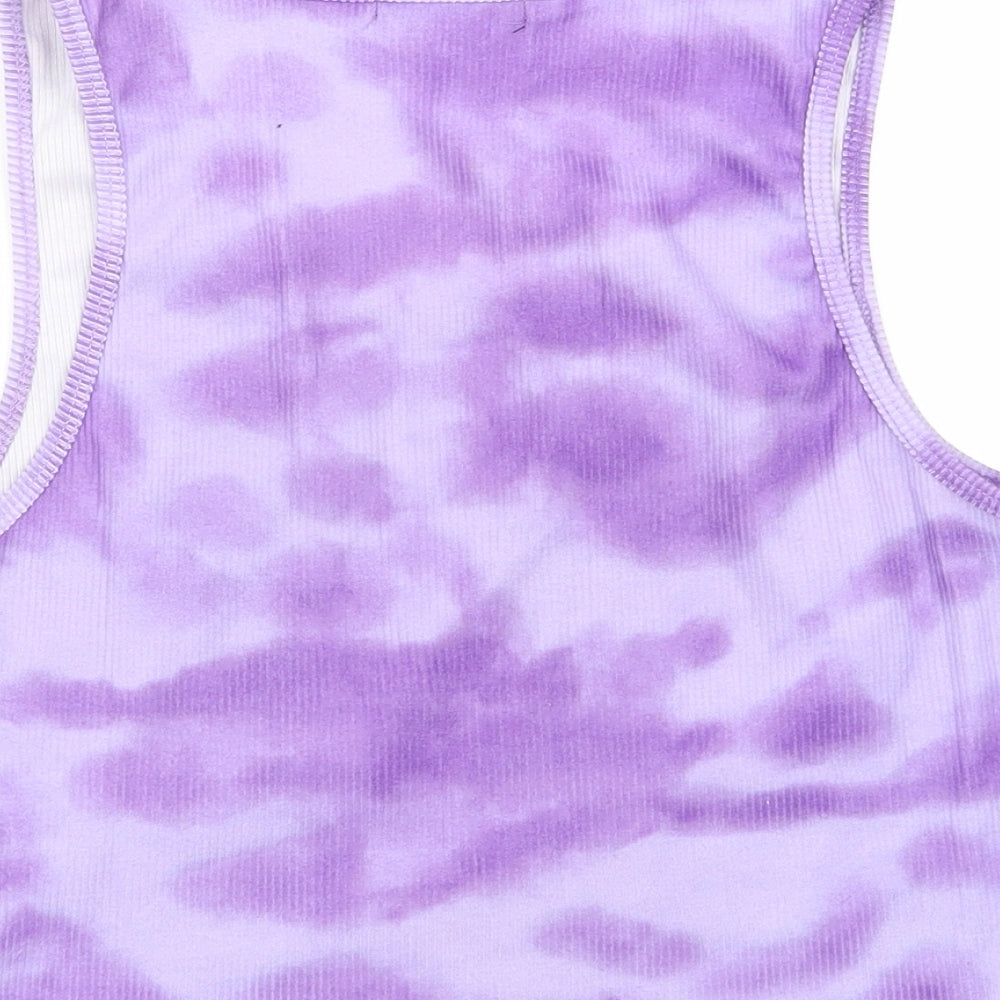 SheIn Womens Purple Geometric  Basic Tank Size L