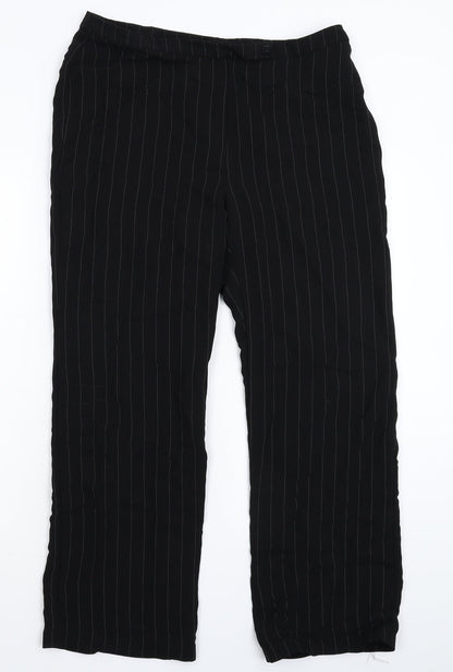 Womens UK Size 32 in Preworn Regular Fit Dress Pants Black Trousers