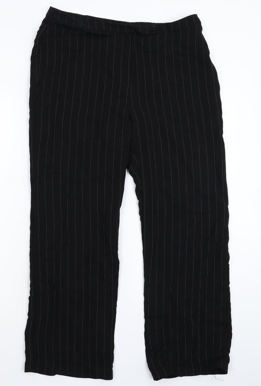 Womens UK Size 32 in Preworn Regular Fit Dress Pants Black Trousers