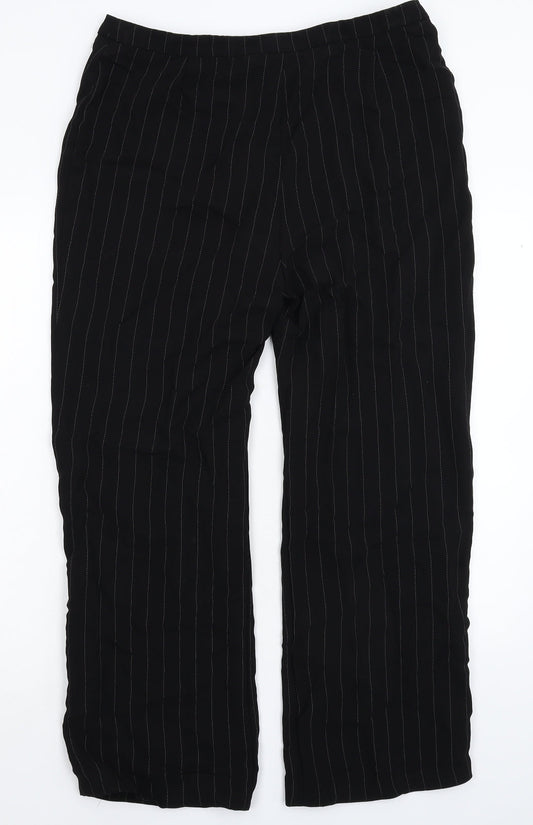 Womens UK Size 32 in Preworn Regular Fit Dress Pants Black Trousers