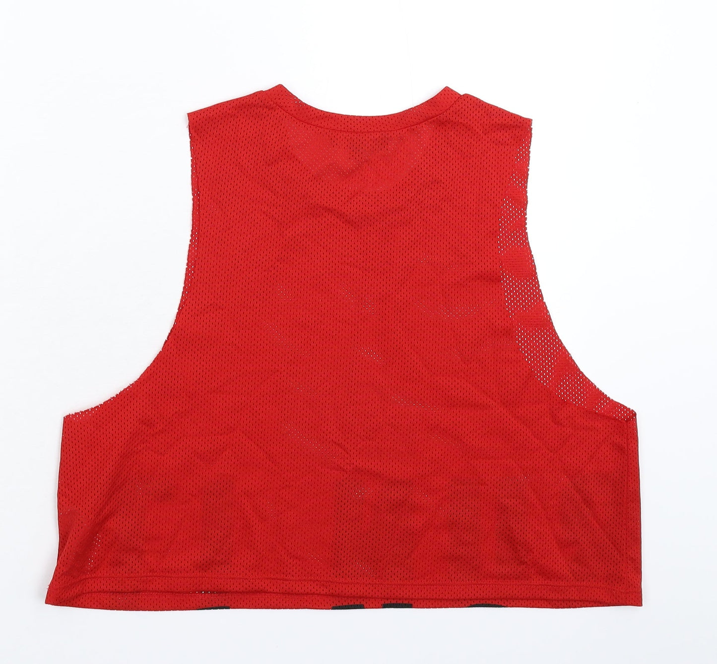 Womens UK Size L New Look Red Cropped Tank