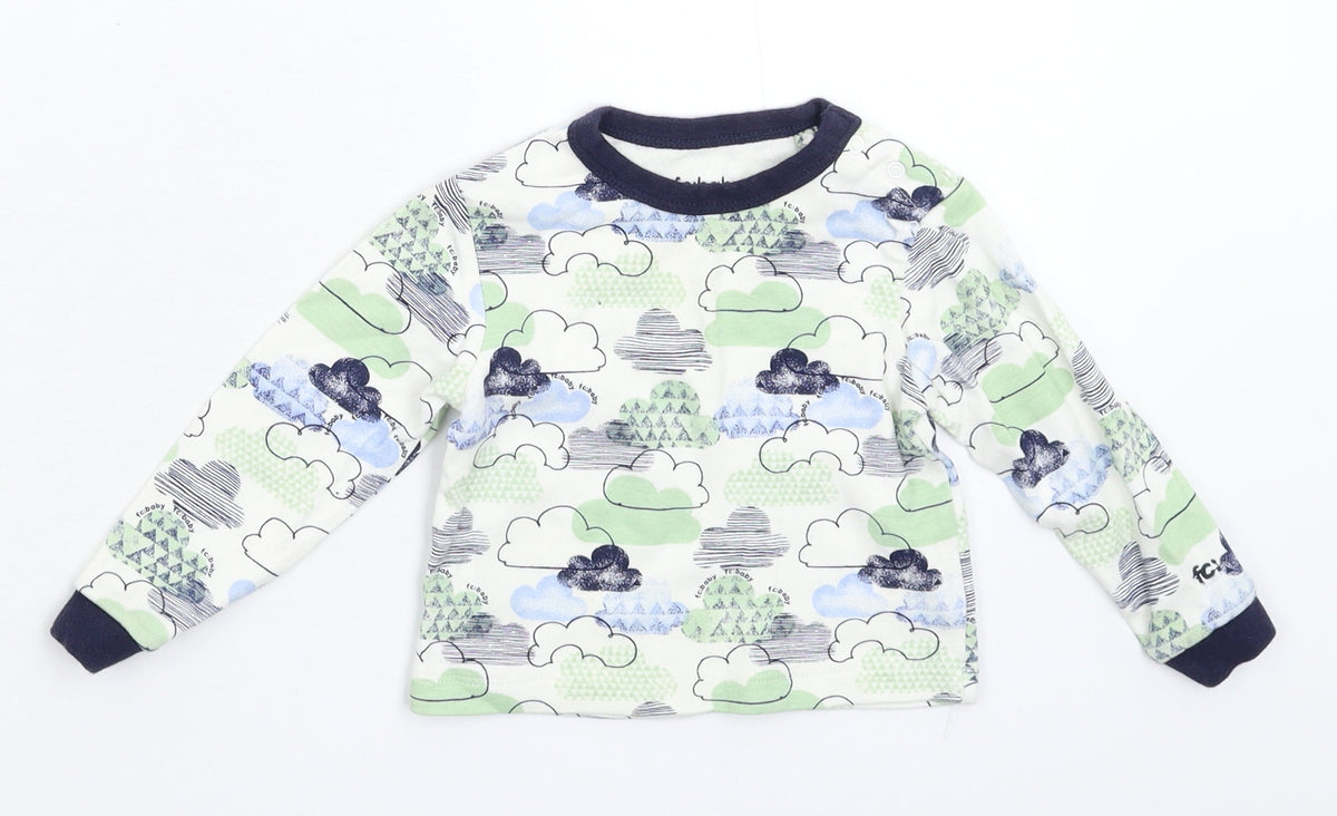 Additional front view of French Connection Baby White Basic T-Shirt, size 3-6, Months