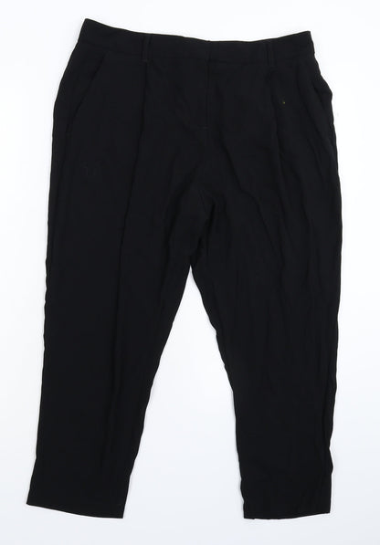Womens UK Size 12 NEXT Regular Fit Dress Pants Black Trousers