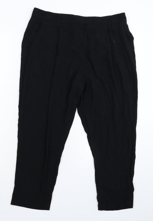 Womens UK Size 12 NEXT Regular Fit Dress Pants Black Trousers