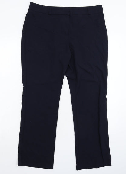 Womens UK Size 14 Marks and Spencer Regular Fit Dress Pants Blue Trousers