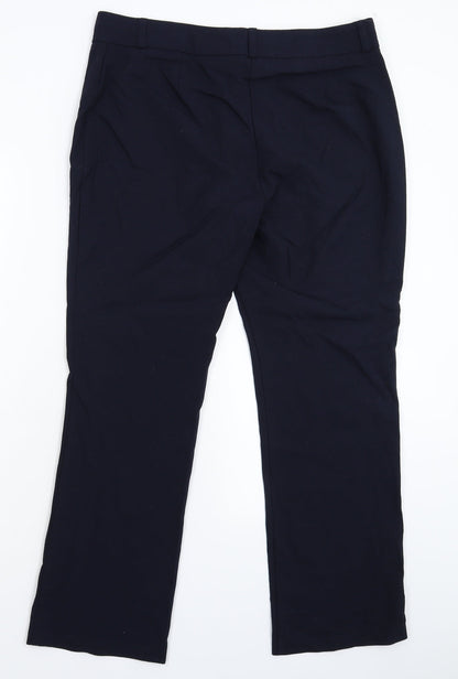 Womens UK Size 14 Marks and Spencer Regular Fit Dress Pants Blue Trousers