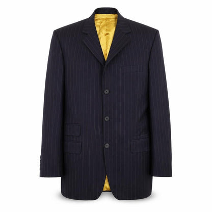 The Suit Room Mens Blue Striped  Jacket Suit Jacket Size 38