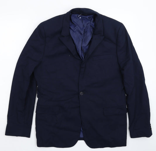 Mens UK Size 42 Topman Regular Blue Suit Jacket