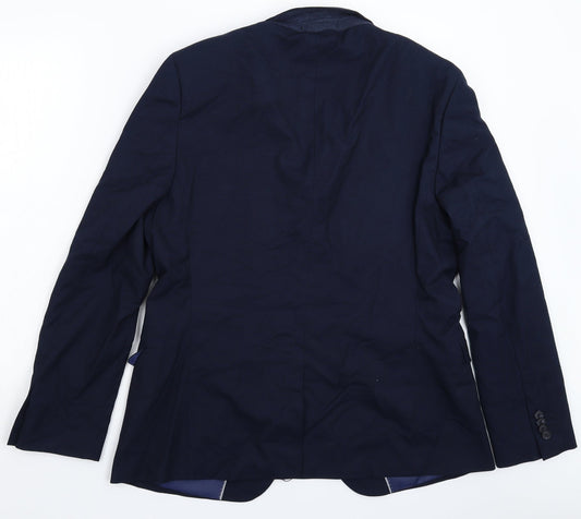 Mens UK Size 42 Topman Regular Blue Suit Jacket