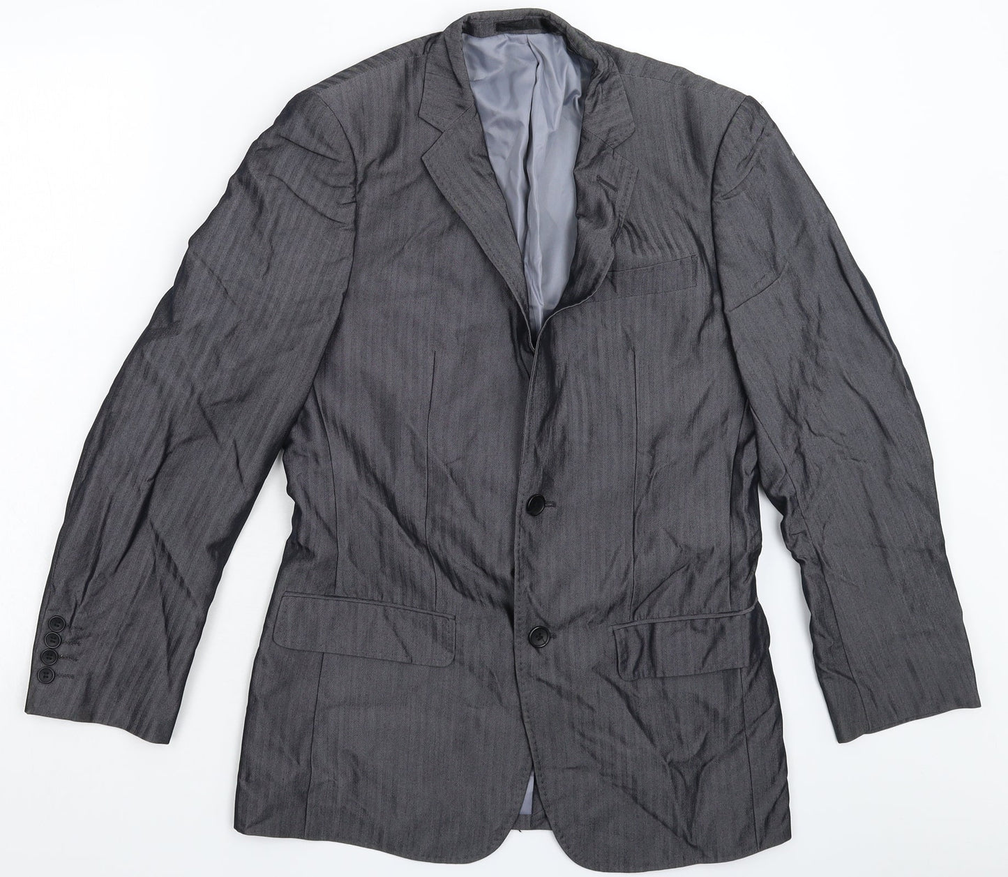 Primark Mens Grey Striped  Jacket Suit Jacket Size 36