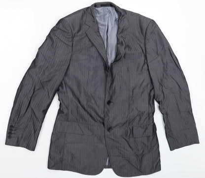 Primark Mens Grey Striped  Jacket Suit Jacket Size 36