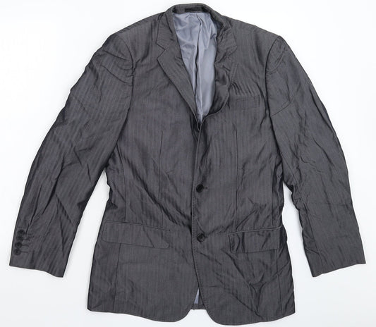 Primark Mens Grey Striped  Jacket Suit Jacket Size 36