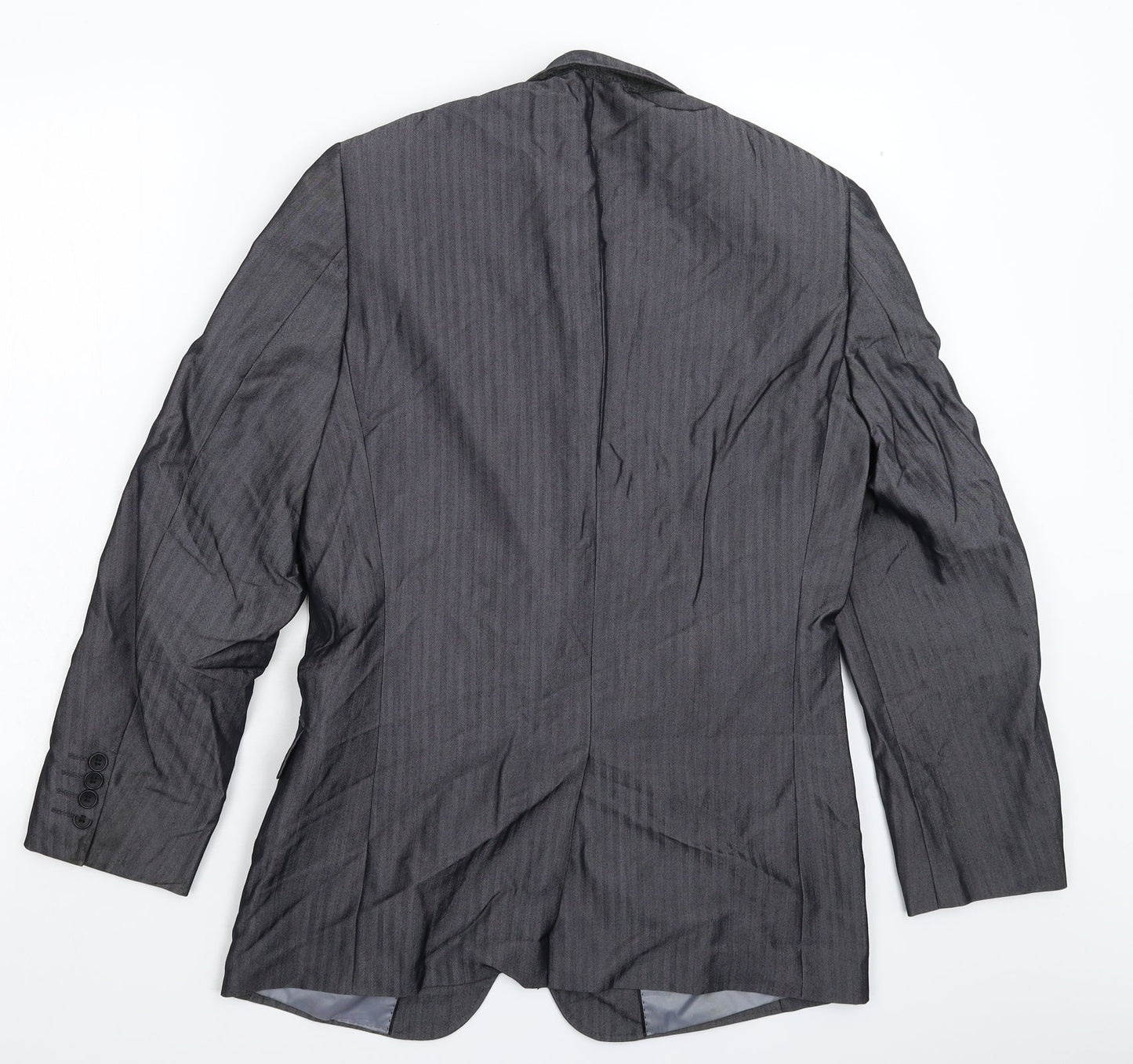 Primark Mens Grey Striped  Jacket Suit Jacket Size 36