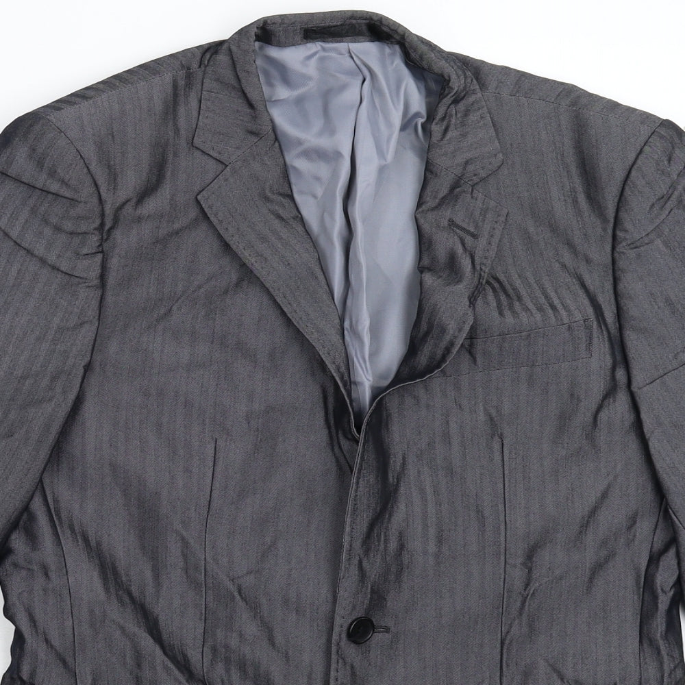 Primark Mens Grey Striped  Jacket Suit Jacket Size 36