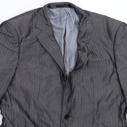 Primark Mens Grey Striped  Jacket Suit Jacket Size 36