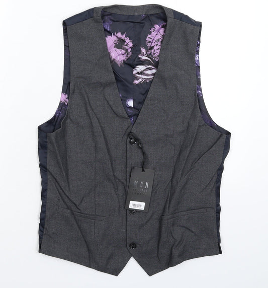 Lipsy Mens Grey   Jacket Suit Waistcoat Size 36