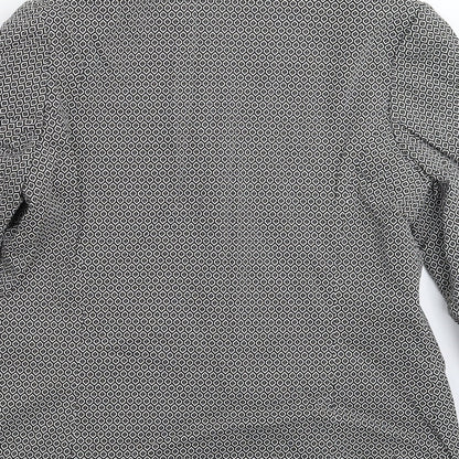 TU Womens Black Geometric  Jacket Blazer Size 14