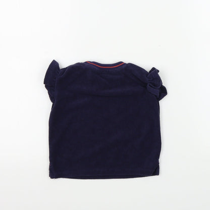 Back view of Nutmeg girls’ blue colourblock basic t-shirt, size 2-3, years