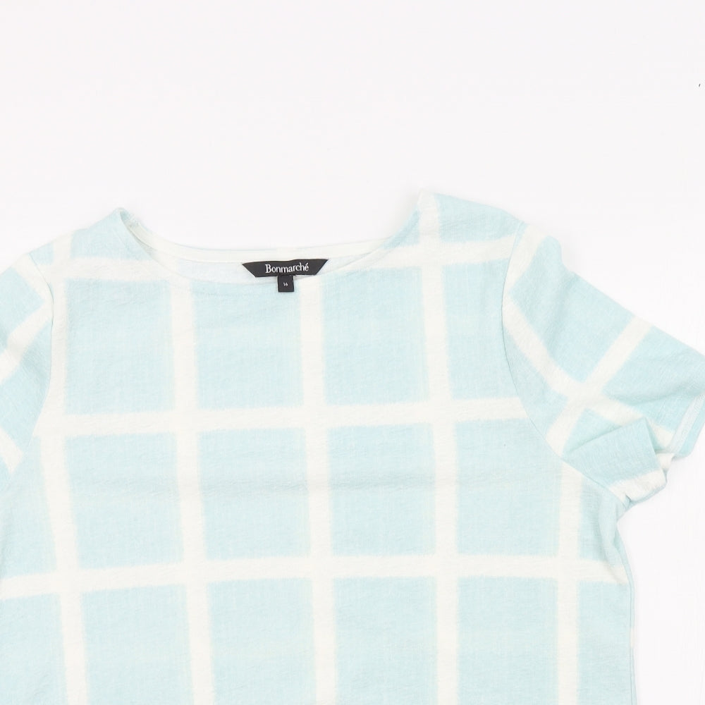 Womens UK Size 16 Bonmarché Blue Basic T-Shirt