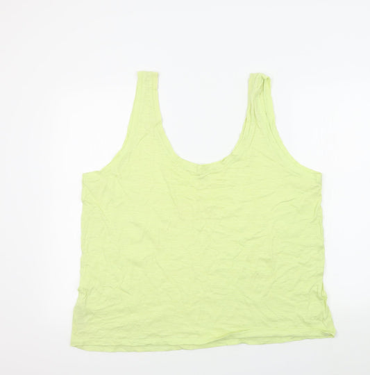 Womens UK Size 20 M&S Yellow Basic T-Shirt