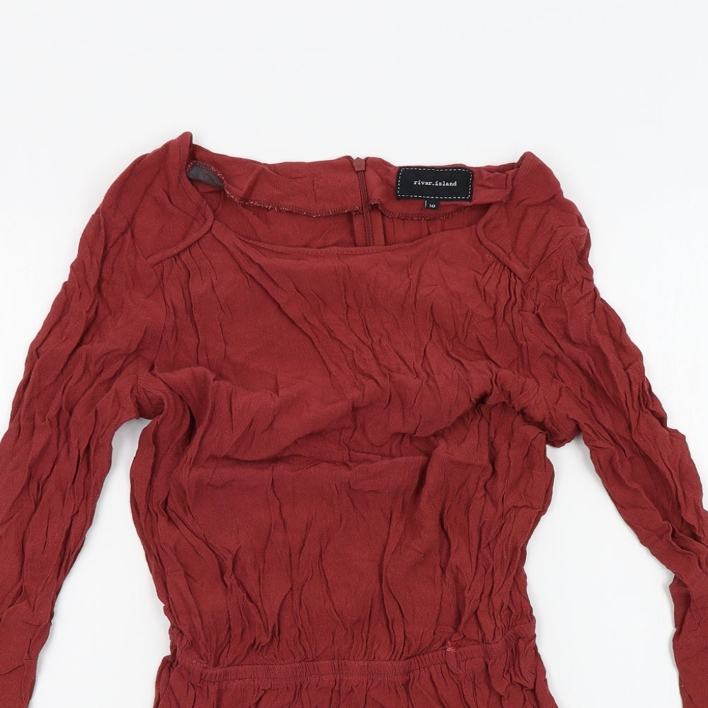 River Island Womens Brown Colourblock  Jumpsuit One-Piece Size 10