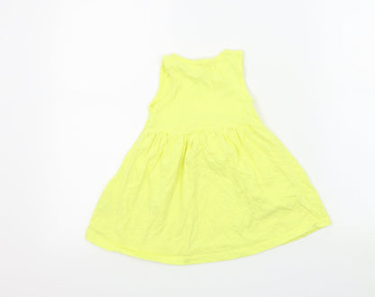 YOUNG DIMENTIONS Girls Yellow   Fit & Flare  Size 2-3 Years