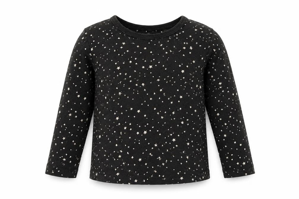 Preworn Girls Black Geometric  Basic T-Shirt Size 2-3 Years
