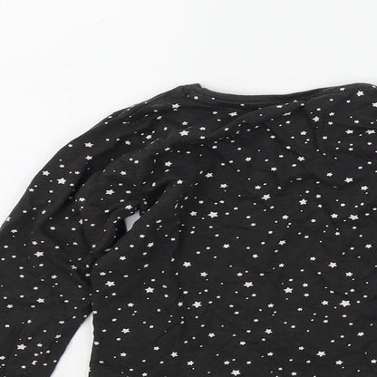 Preworn Girls Black Geometric  Basic T-Shirt Size 2-3 Years