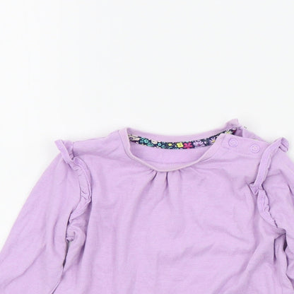 Mini Club Girls Purple Colourblock  Basic T-Shirt Size 9-12 Months