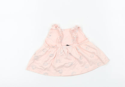 George Girls Pink Colourblock  Basic T-Shirt Size 2-3 Years