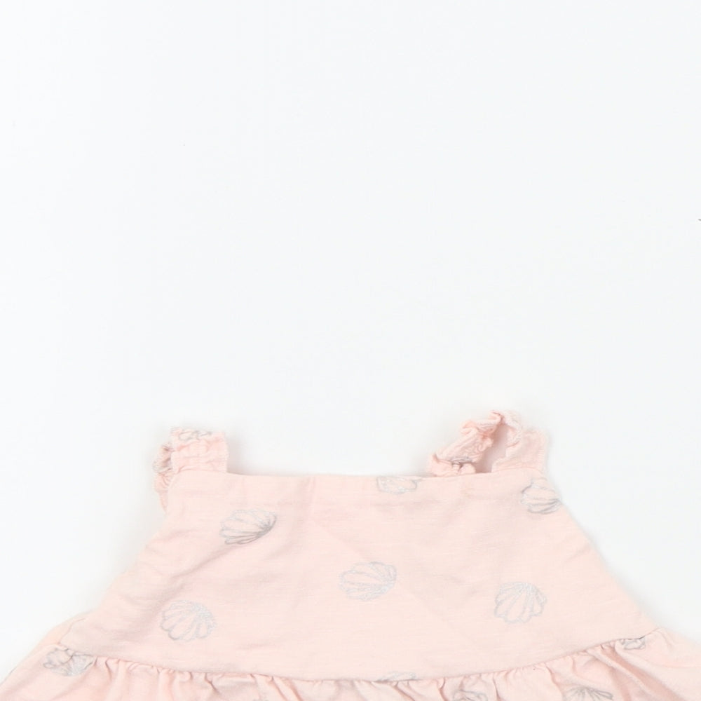 George Girls Pink Colourblock  Basic T-Shirt Size 2-3 Years