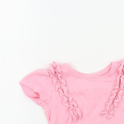 Primark Girls Pink Colourblock  Basic T-Shirt Size 2-3 Years