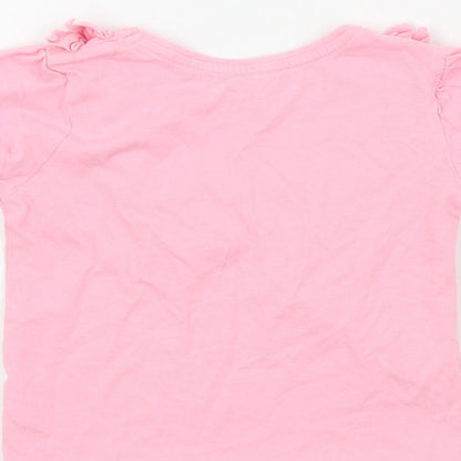 Primark Girls Pink Colourblock  Basic T-Shirt Size 2-3 Years