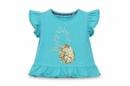 MINI CUB Girls Blue Colourblock  Basic T-Shirt Size 2-3 Years