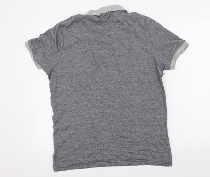 Officers Club Mens Grey Colourblock   Polo Size M