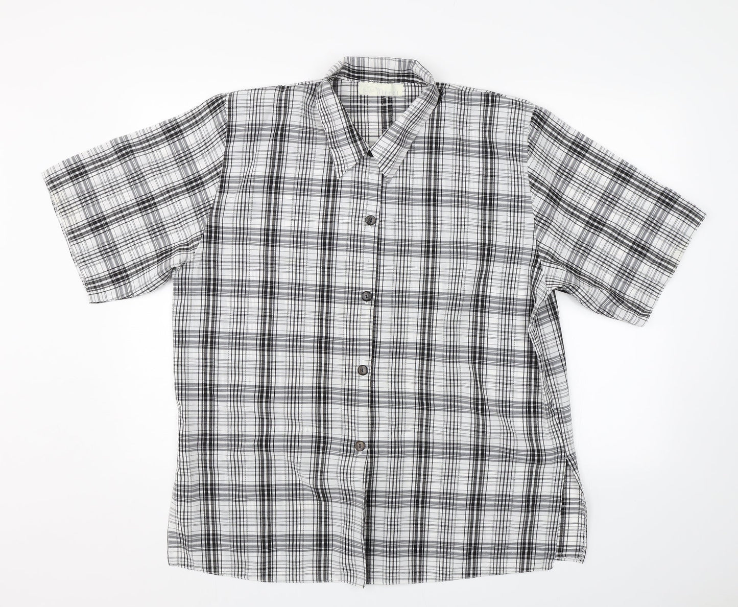 Mens UK Size XL Christopher Marcus Black  Button-Up Short Sleeve Casual Shirt