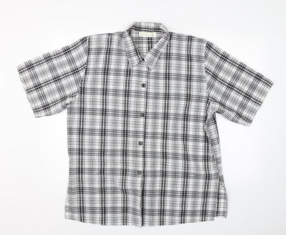 Mens UK Size XL Christopher Marcus Black  Button-Up Short Sleeve Casual Shirt